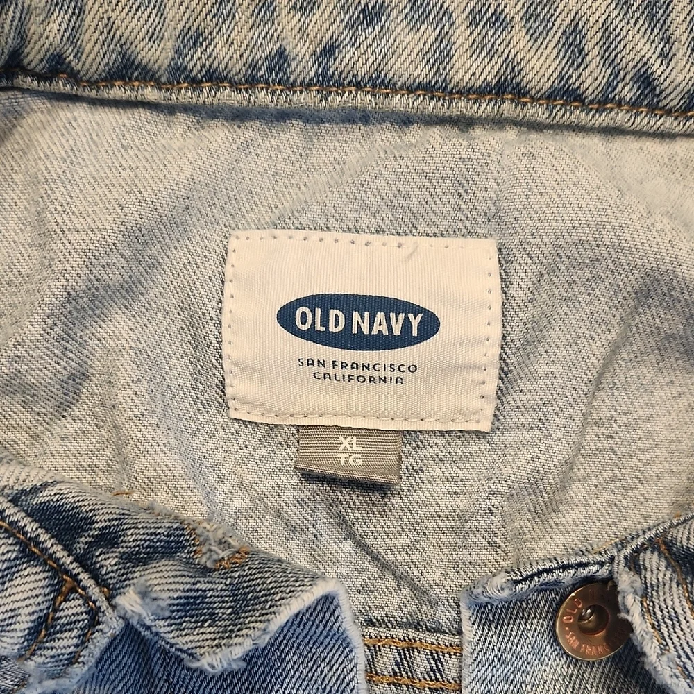 Old Navy Light Blue Women's Jean Jacket Size Xl - Picture 2 of 6